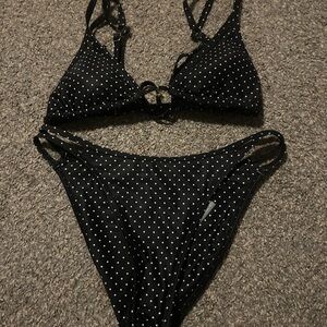 Elegant Black and White Polka Dot Bikini